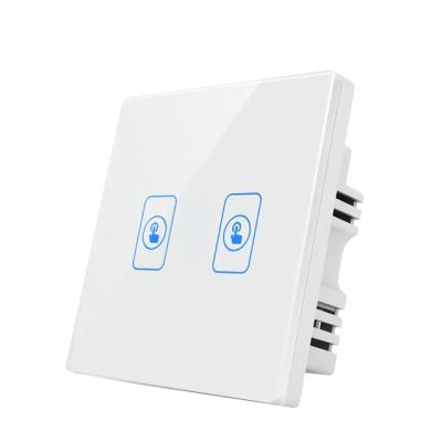 China Smart Home Smart Home Remote Control and App Touch Control Strip Lamp Switch 2 Touch Wall Wifi Mutual Control Switch for sale