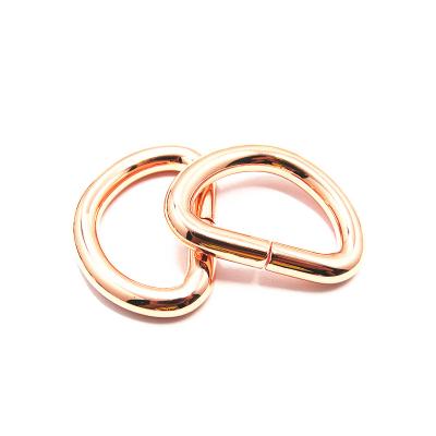 China Eco-firendly Rose Gold D Ring Colored Metal 1 Inch Metal Rings D Clip for sale