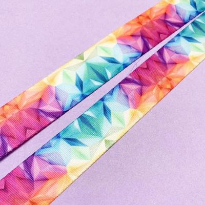 China 25mm and 38mm rainbow colored polyester viable custom nylon reflective webbing for seat belt webbing for sale