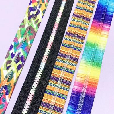 China 5#Colorful DIY Accessories Rainbow Color Sewing Jacket Sustainable Garment Teeth Zipper Nylon Zipper Puller for sale