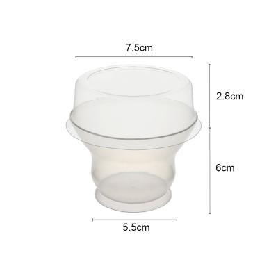 China Single Wall Torch Mousse Cake Cup Baked Soufflé Cup Dessert Packaging Disposable Cups With Cover for sale