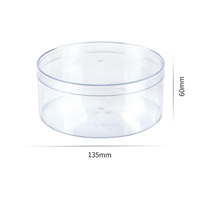 China Recyclable Custom Transparent Round Hard Plastic PS Cookie Container Box for sale