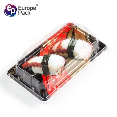 China Disposable Food Grade Take Away Disposable Japanese Plastic PS Sushi Boxes With Lid for sale