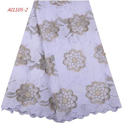 China Latest Sustainable High Quality Nigeria Laces Cotton Lace Fabric Bridal 2019 Flowers For Apparel 1448 for sale