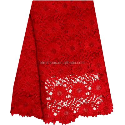 China Polyester 100% Water Soluble Swiss Wedding Lace Embroidery Fabrics White/Multi Color African Guipure Lace Fabric High Quality Viable for sale