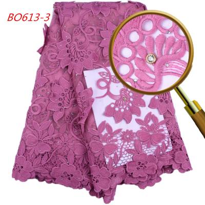 China 1634 Sustainable Free Shipping African Dresses For Onion Pink 3D Ribbon Embroidery Traditional Wedding Net Fabric for sale