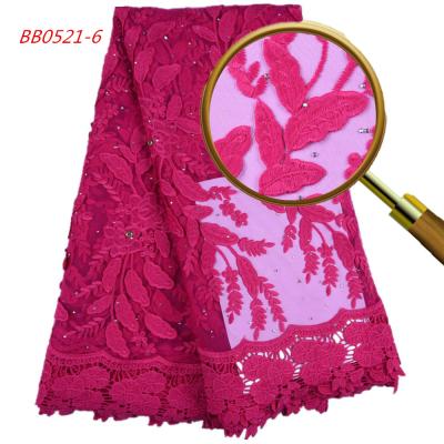 China 1606 Viable African 3D Tulle Lace Fabric Embroidery Lace Fabric Textiles For Wedding Dress for sale