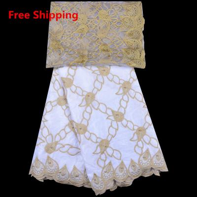 China 1302 Viable Free Shipping White 5 Yards Bazin Riche Fabric 2 Yards Tulle Lace Fabric African Lace Fabric 2019 for sale