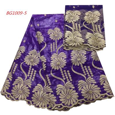 China Viable Purple Color African Tulle Lace Lace Fabric Bazin 2019 Rich Embroidery 1410 for sale