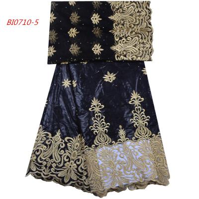 China Black Jacquard African Fabric Tulle African Lace Fabric Rich Bazin Fabric Clothing 1284 for sale