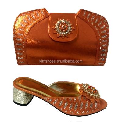 China Low Heel Shoes Gold African Women Shoes And Bag Set Nigeria Party Shoes And Bag Sets Italian Shoes And Bags To Match For Ladies 77217-2 for sale