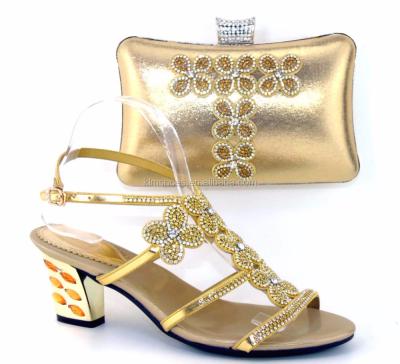 China Wedding Shoes Good Selling African Sandals / High Heels Shoes Matching Bag Woman / Lady Shoes Pumps With Rhinestone Bag To Match Online TH16-48 for sale