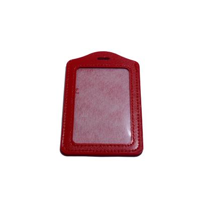 China Leather Working Credit Card PU Badge ID Card Holder With Neck Strap Lanyard for sale