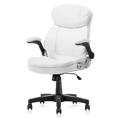 China China Supplier Office Chair White Leather Back Ergonomic Chair (Height Adjustable) High With Headrest for sale