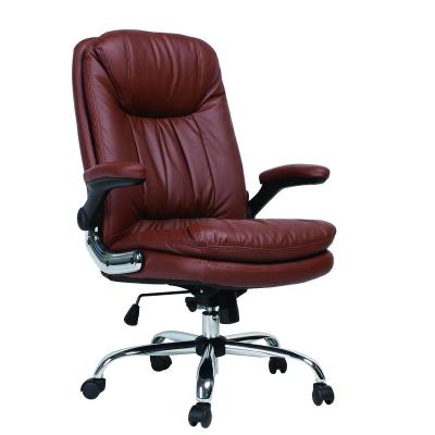 China USA Warehouse Adjustable Stock Antique Luxury Brown Back (Height) High Swivel Modern Leather Office Chair for sale