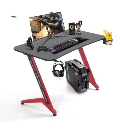 China Large (Size) Adjustable Gaming Table Gaming Desk with Monitor Stand Computer Desk Workstation Table with Cup Holder and Earphone Jack K Shape for sale