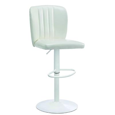 China Bar Stools Modern Height Swivel PU Adjustable White Leather Bar Stools For Kitchen Conuter for sale