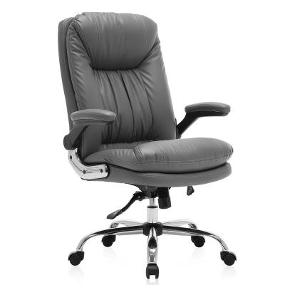 China (Height)Adjustable Leather Desk Used Black Color Modern Office Chairs for sale