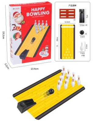 China Kids Plastic Mini Wooden Desktop Game Bowling Early Educational Toys for sale