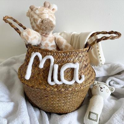 China Large Sustainable Cotton Laundry Hamper Collapsible Natural Rope Woven Toys Soft Organic Storage Basket for sale