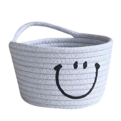 China Sustainable Cotton Rope Mini Eco-Friendly Household Custom Organizer Woven Basket for sale