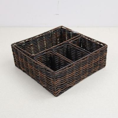 China Sustainable Hot Selling Willow Baskets For Flowers Brown Color With Handle For Sale Wicker Basket for sale