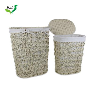 China Viable the latest home living room household multifunctional handmade rope art paper basket for sale