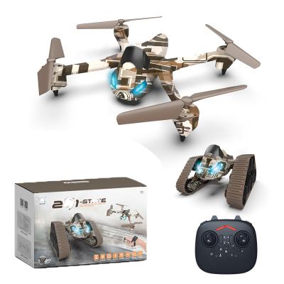 China New Headless Mode RC Amphibious Vehicles Tank 2 In 1 Drone Gesture Control Remote Control Watch Drone Transformation Toy For Kids for sale