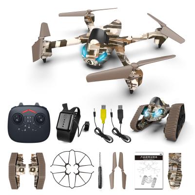 China Fashion Amazon product X06 headless 2 in 1 car drone tank quadcopter with camera wifi drone radio control toys bottom drone ADAV for sale