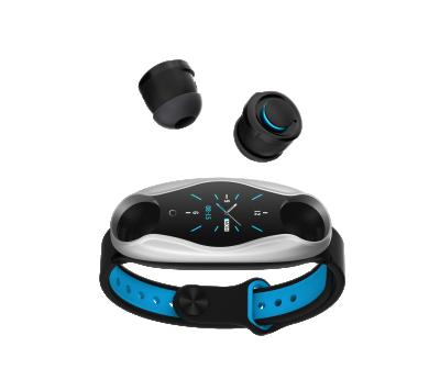 China New In-ear tws T90 earbuds smart watch with heart rate gelang smart earbud cheap smart watch two in one tws earphone earbuds for sale