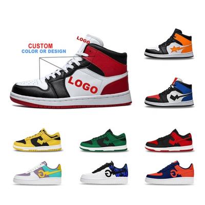 China Big Size Breathable Wholesale Customized Casual Sneakers Fashion 1 MOQ LOGO Custom Basketball Shoes Men for sale