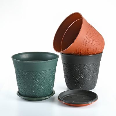 China CLASSIC Plastic Garden Terracotta Potted Plant Garden Plant Outdoor Plastic Pots for sale