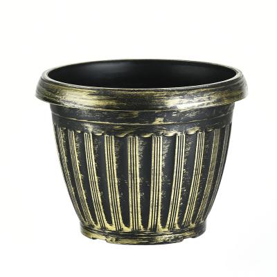 China CLASSIC Hot Selling Plastic Flower Pot Wholesale Plant Garden Pot Outdoor Antique Style Plastic Round Shape for sale