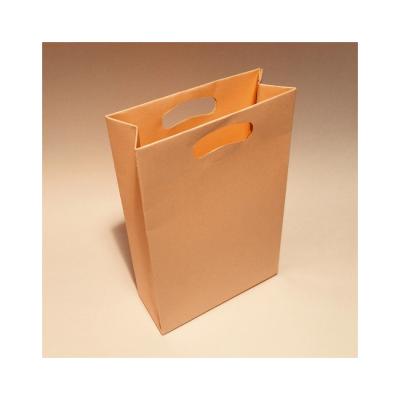 China Recyclable Wholesale Custom Logo Printed Packaging Craft Brown Kraft Paper Shopping Bag With Handle for sale