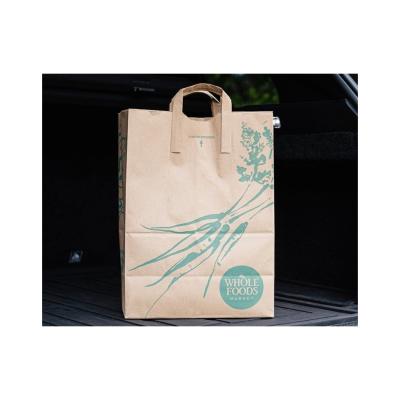 China Recyclable Custom Logo Printed Packaging Craft Brown Kraft Paper Shopping Bag for sale