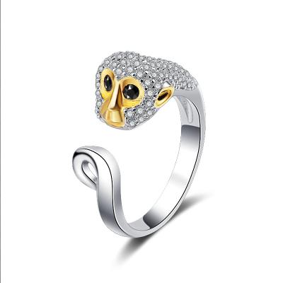 China Silver CLASSIC Wholesale Monkey Jewelry Design Fashion Animal Rings for sale