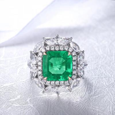 China CLASSIC Wholesale Custom 18K Gold Cultured Ring Engagement Green Valentine's Day Gift Ring for sale