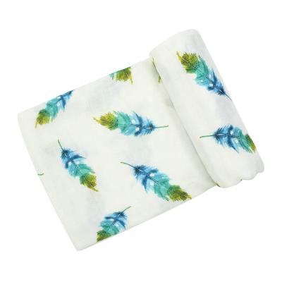 China 100% cotton 70% 30% cotton floral bamboo print custom wholesale wearable baby wrap muslin blanket for sale