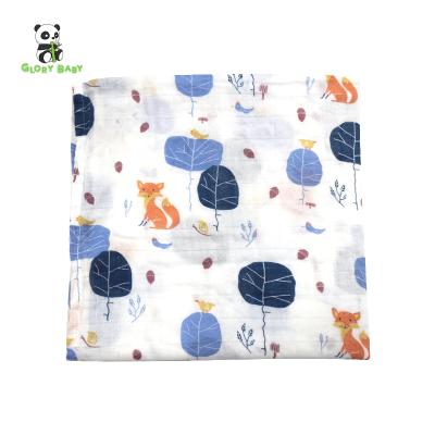 China Anti-pilling Custom Design Private Label Baby 100% Cotton Wrap Blankets Muslin Wrap Custom for sale