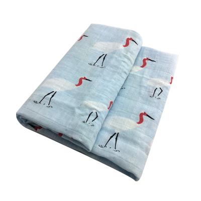 China 100% Organic Cotton Anti-pilling Custom Baby Muslin Wrap Blanket Digital Print for sale