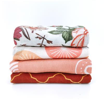 China Custom Print Baby Muslin Blanket 100% Bamboo Anti-pilling Wrap High Quality Baby Wrap Bamboo To Wrap Blanket for sale