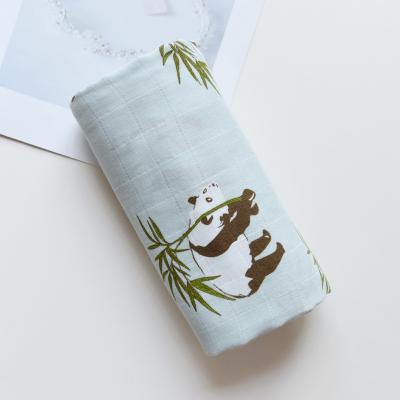 China Portable Amazon Hot Selling Super Soft Baby Printed Wrap Cotton Muslin Wrap Blanket for sale