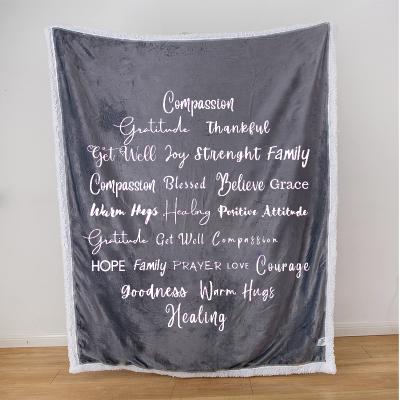 China Sublimation Blanket PORTABLE Baby Shower Gift Baby Shower Blanket Warm Soft Sherpa Flannel Fleece Dog Sherpa Blanket for sale