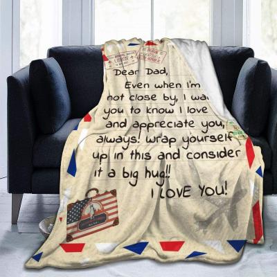 China Non-Toxic Blanket To My Mom Letter Daughter Printed Comforters Fleece Blankets Christmas Birthday Encourage Inspirational Gifts For Teens for sale