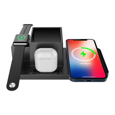 China UniversalÂ   4 in 1 Wireless Charger Dock Station Compatible with Qi Device Phone i Watch Pen 15W Multi Fast Wireless Charger Stand for sale