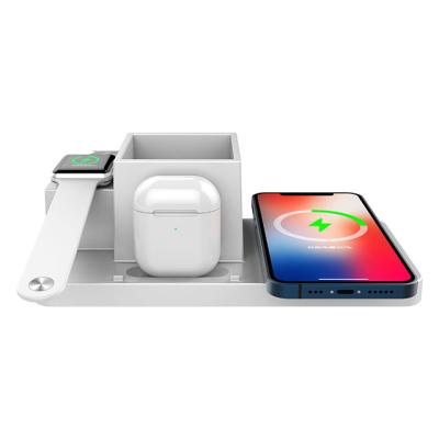 China UniversalÂ   2021 Newest High Quality Top Tier Gift Useful 4 in 1 15W Fast Wireless Charger Charging Stand Compatible with Multi i-device for sale