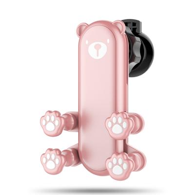 China Adjustable Phone Holder For Optional Car Stable Green Brown Pink Color Cute Pink Bear Cell Phone Holders for sale