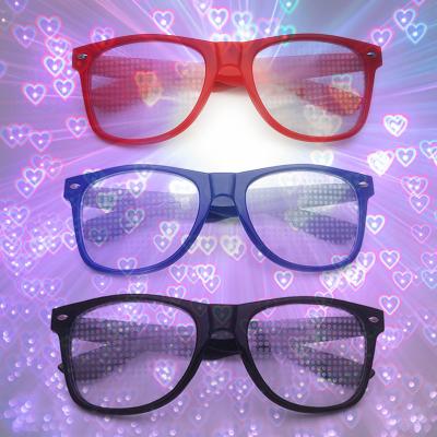 China Fashion Sunglasses Fireworks Glass Diffraction Love Special Effects Mirror Heart Fireworks Optical Glasses for sale