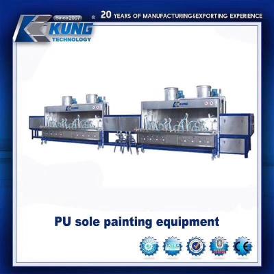 China PU Sole Heel Painting Fully Automatic Shoe Making Machine With Spray Gun for sale