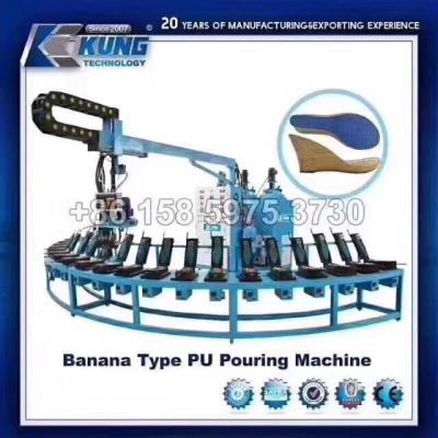 China 24 Stations Small Scale Shoe Making Machine Semi Automatic Banana Type for sale